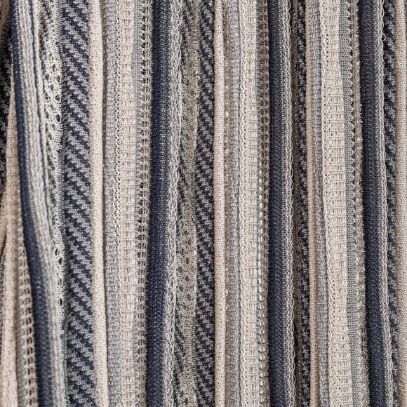 Giorgio Armani Navy Greys Silk Cashmere Multipattern Stripe Knit Pant - Picture 6 of 11